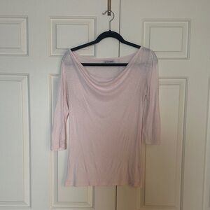 Women’s Michael Stars Baby Pink 3/4 Sleeve Top. O/S